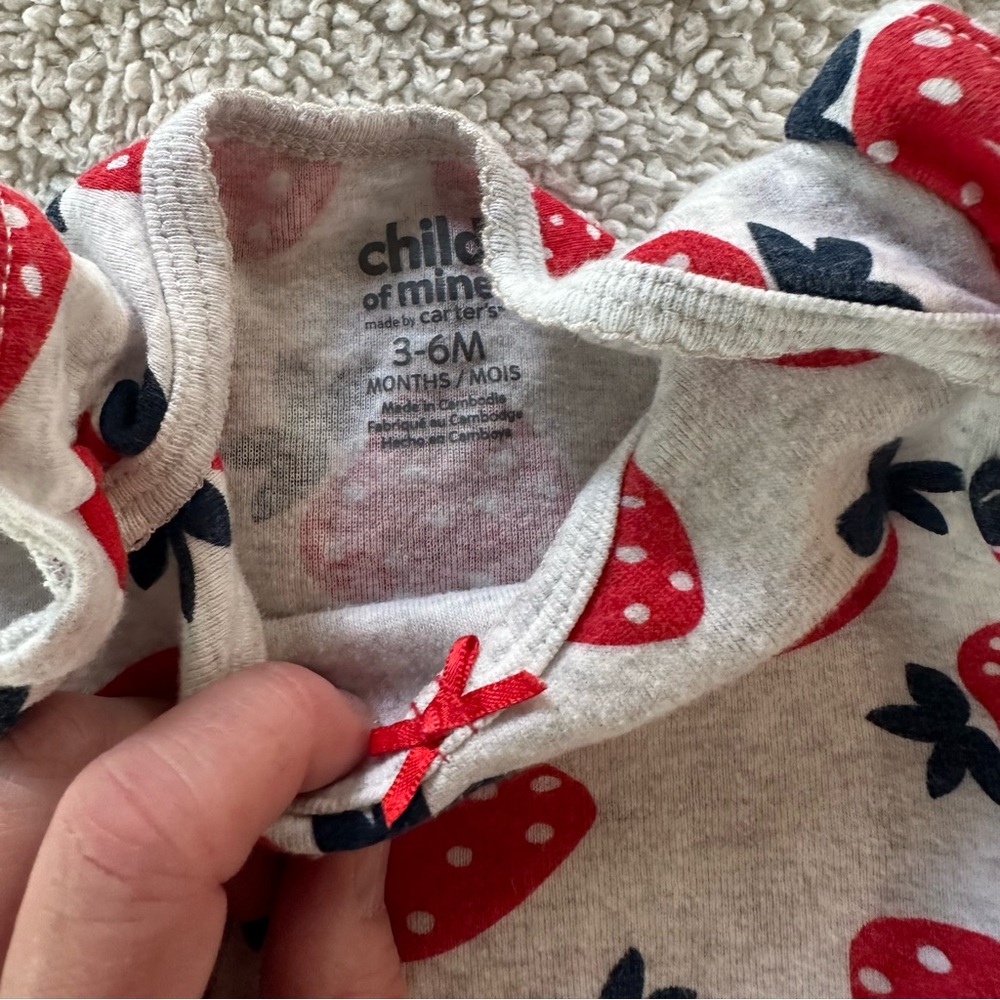 Carter’s Child of Mine Strawberry Print Baby One Piece - Picture 5 of 5